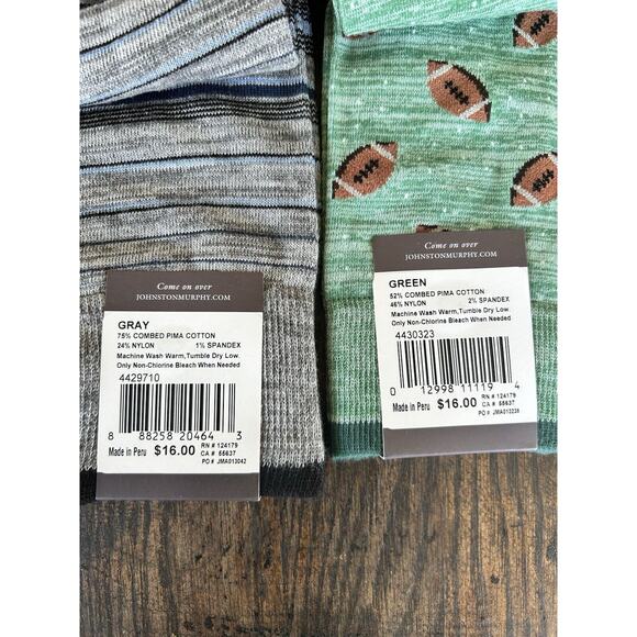 Johnston & Murphy Socks Pattern Solid Blue Gray Cotton Dress x 6 Pairs New - Picture 4 of 11